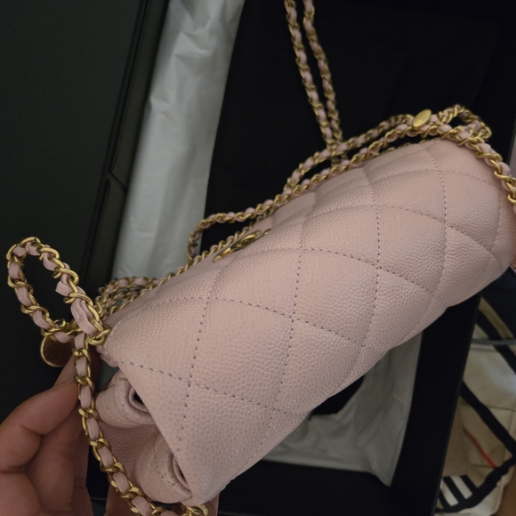 CHANEL Pink Quilted Caviar Crossbody Flap Bag - Picture 6 of 6